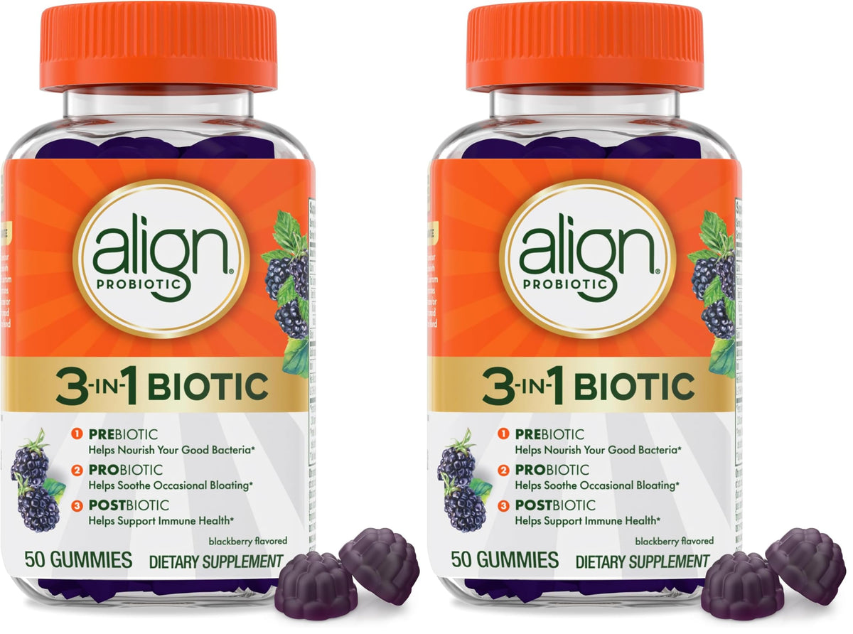 Align Probiotic 3-in-1 Biotic Gummies Blackberry Flavor