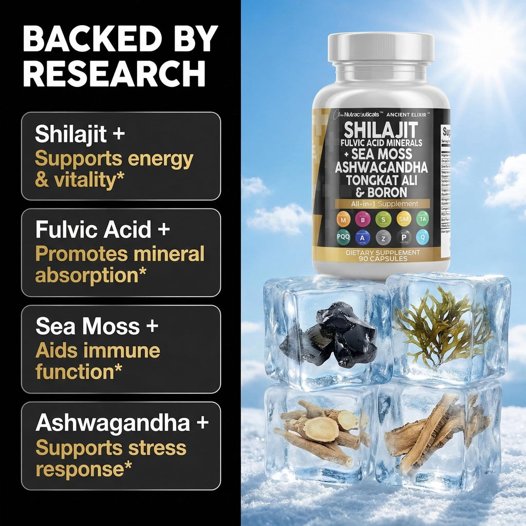Clean Nutraceuticals Shilajit Capsule with Sea Moss | Energy

