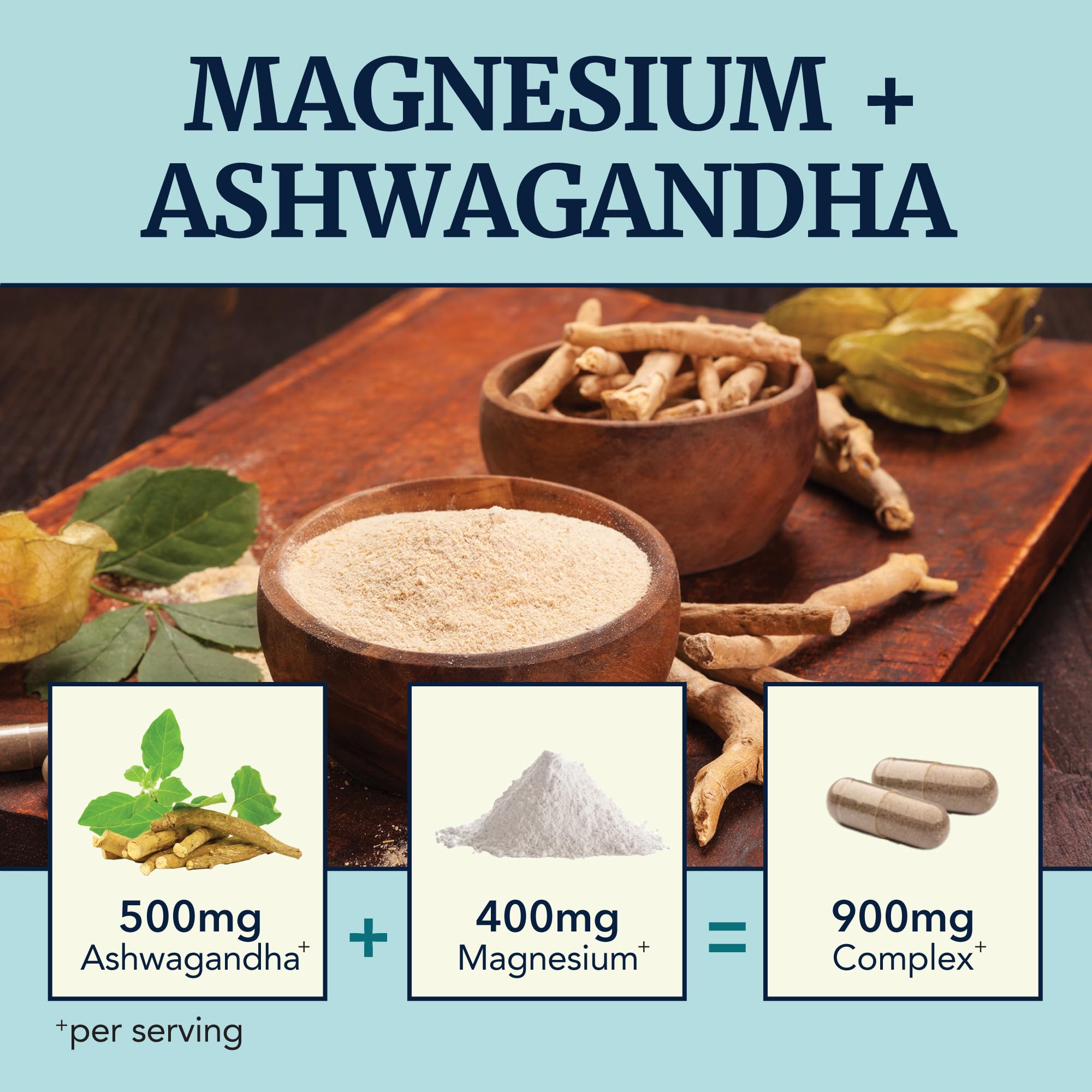 Magnesium Ashwagandha Supplement for Relaxation & Sleep

