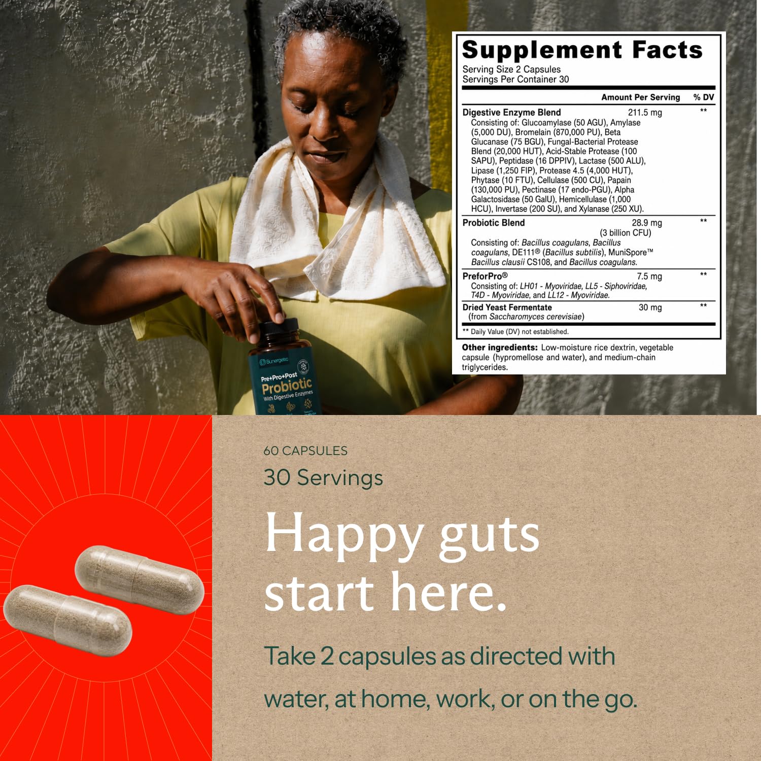 Sunergetic Probiotic for Digestive Health | Immune Support

