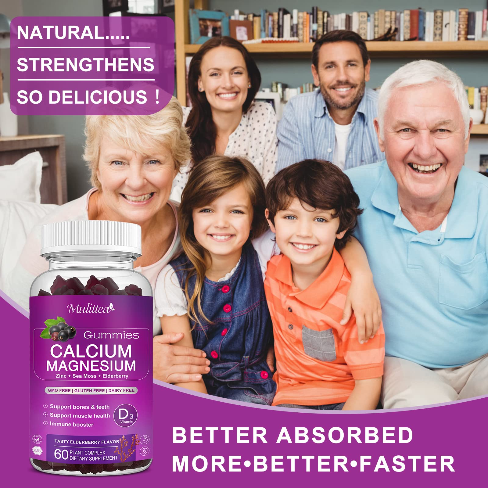 Calcium Gummies Plant Based for Bone Health

