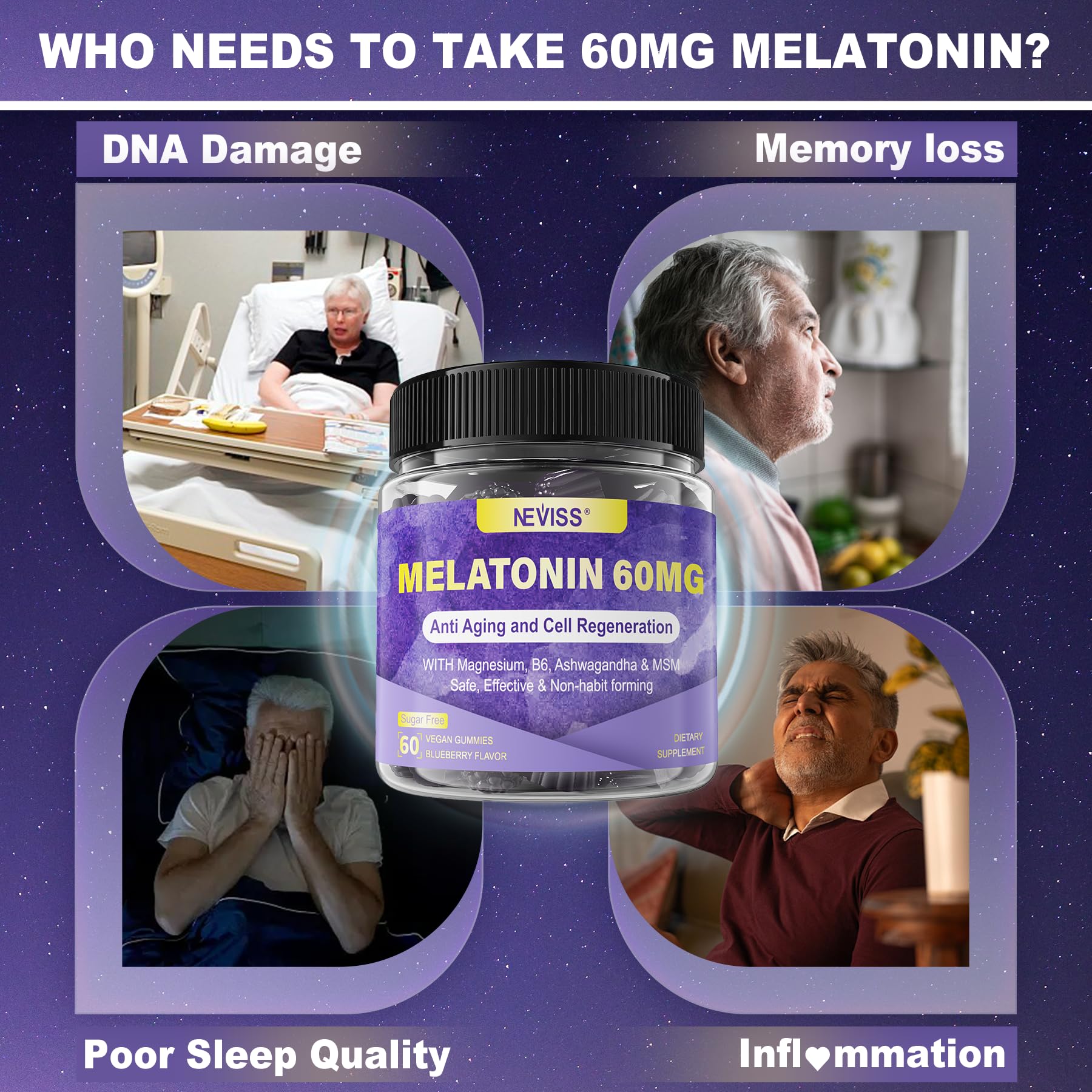 Melatonin Gummies for Adults - Antioxidant & Brain Support

