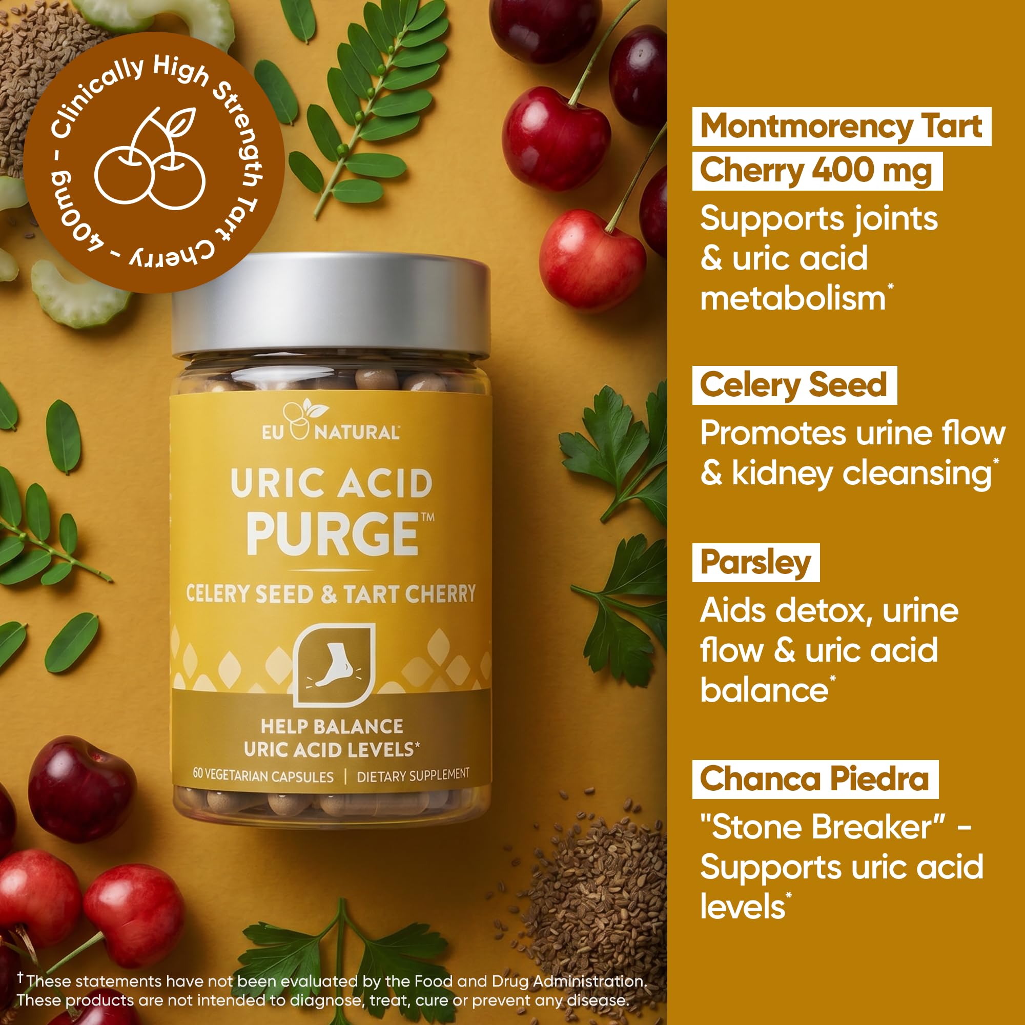Purge Uric Acid Flush - Eu Natural Uric Acid Joint Support

