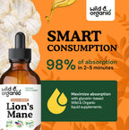 Lion's Mane Liquid Drops by Wild & Organic for Brain Support

