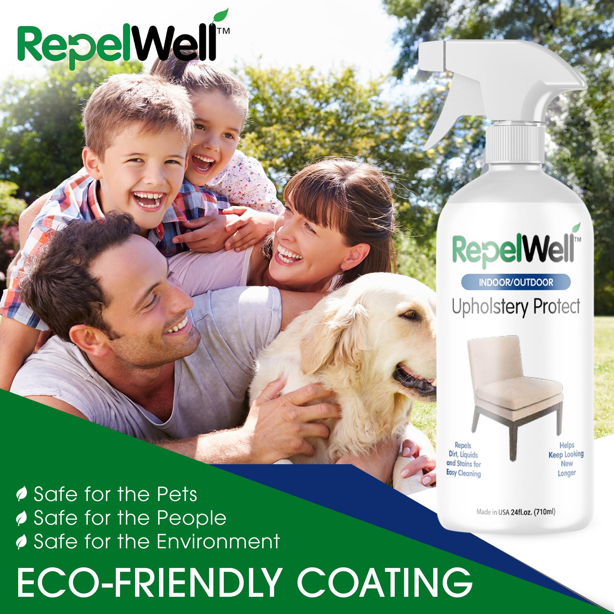 RepelWell Fabric & Leather Stain & Water Repellent Spray

