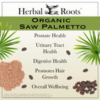 Herbal Roots Organic Saw Palmetto Capsules - Vegan

