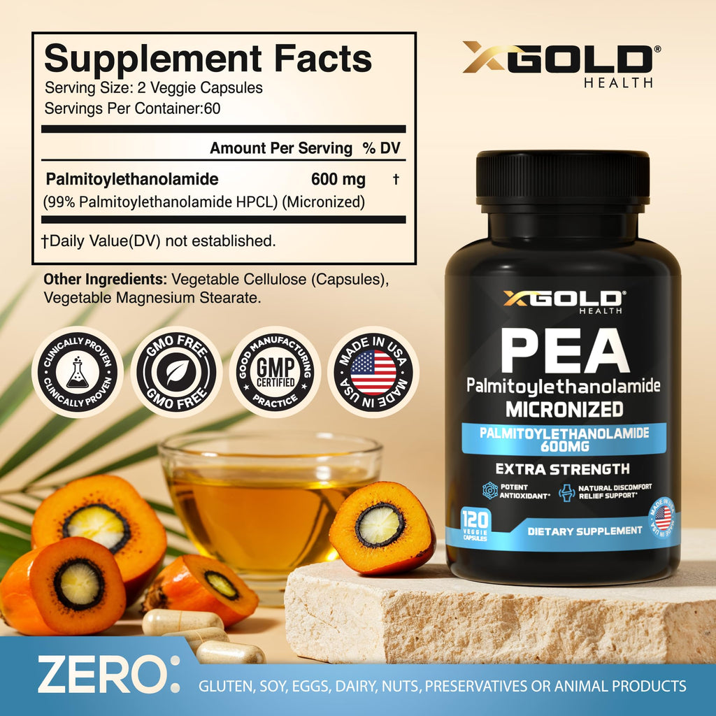 X Gold Health Palmitoylethanolamide PEA 600 mg Micronized


