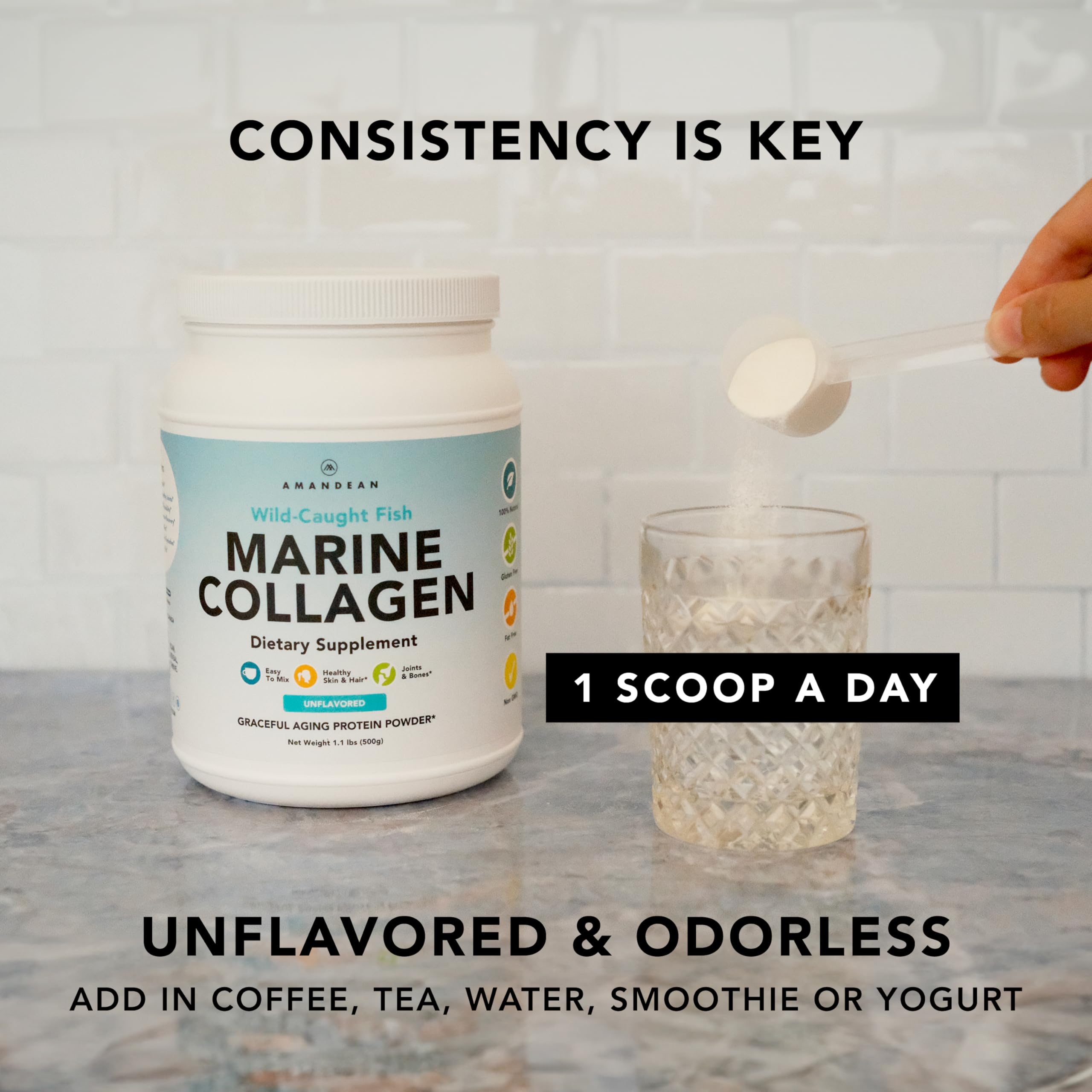 AMANDEAN Marine Collagen Peptides Powder | Pure Support

