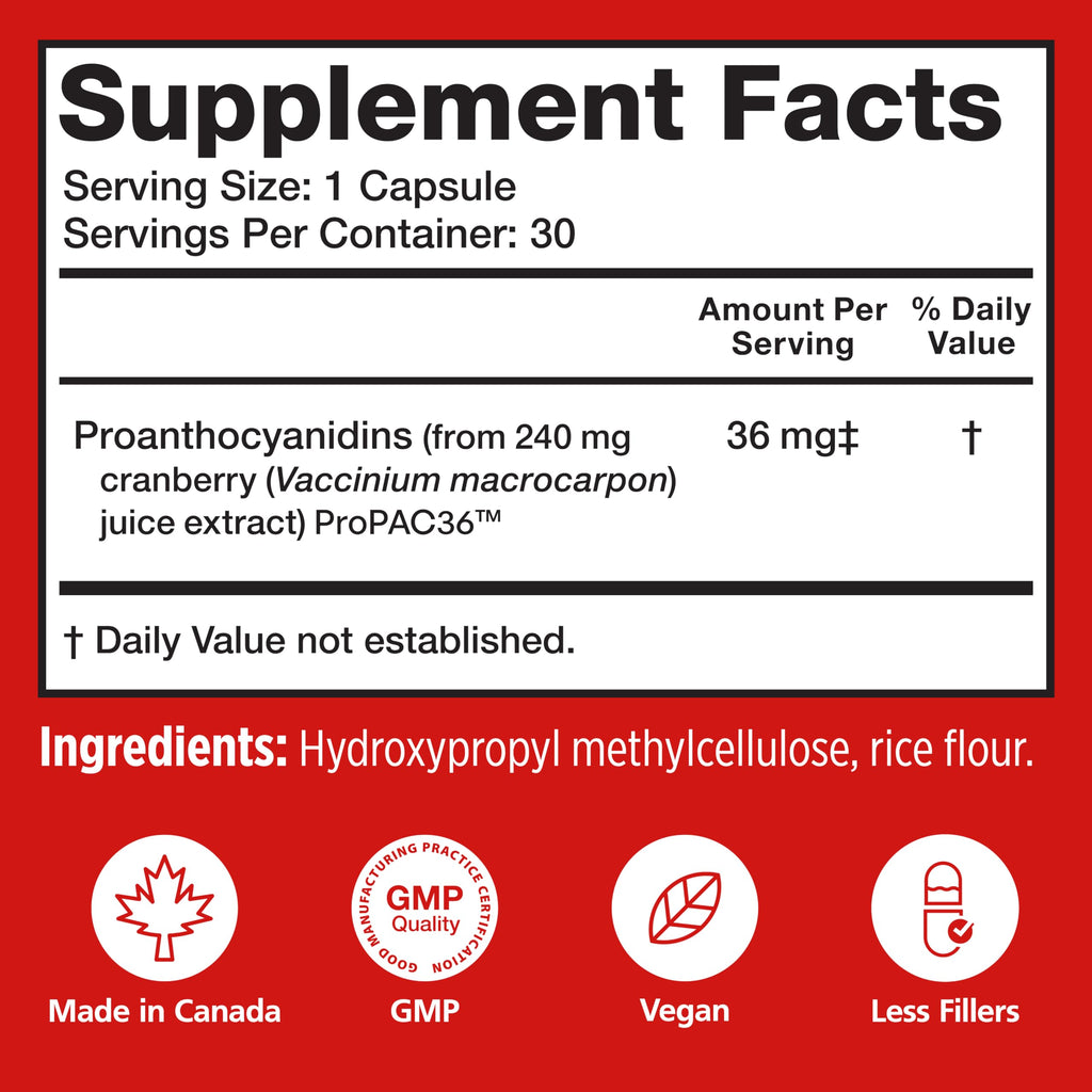 Utiva Cranberry PACs for Urinary Health | UTI Prevention

