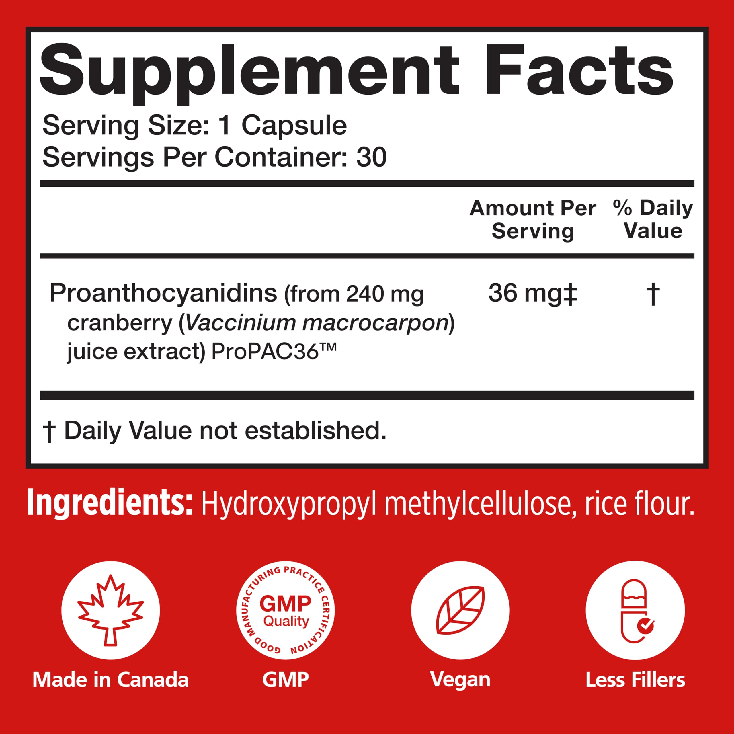 Utiva Cranberry PACs for Urinary Health | UTI Prevention

