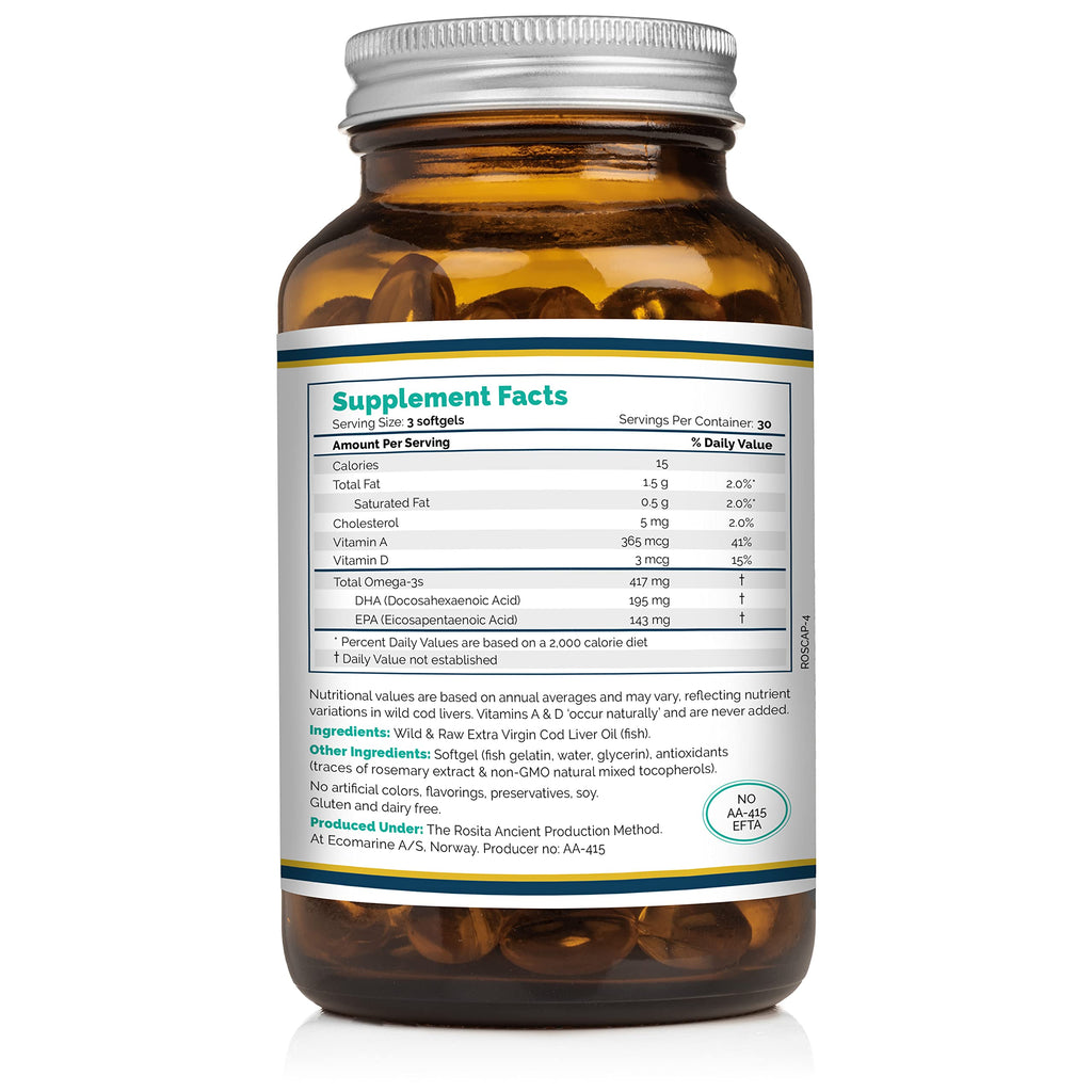 Rosita Cod Liver Oil Softgels - EPA/DHA Omega-3

