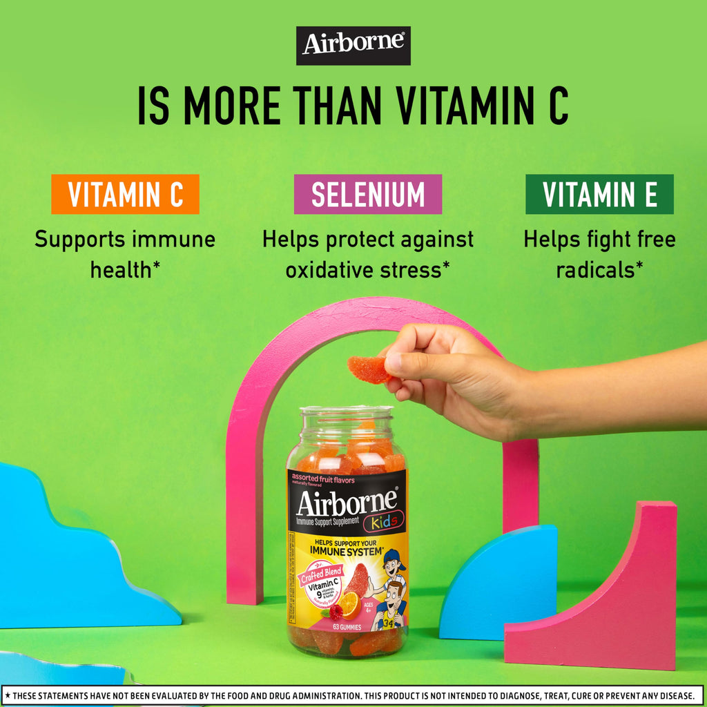 Airborne Kids Immune Support Gummies - Vitamin C & E

