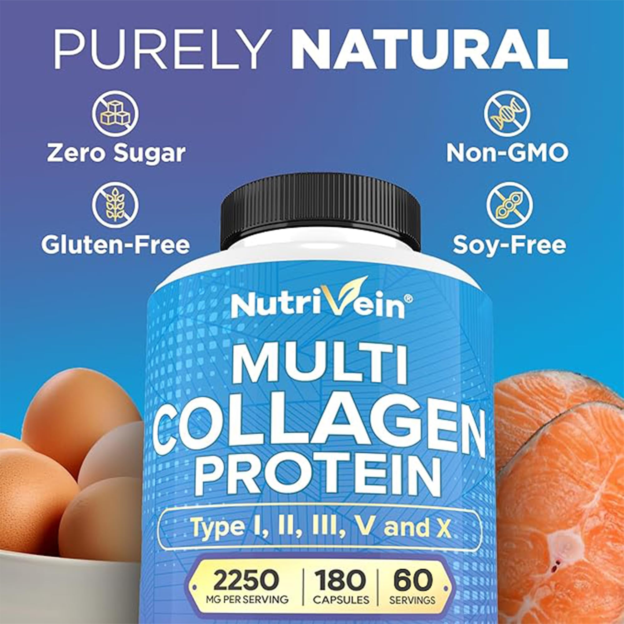 Nutrivein Multi Collagen Supplement for Joints, Hair & Skin

