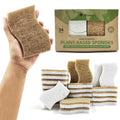 AIRNEX Natural Kitchen Sponges - Biodegradable Cellulose & Coconut Scrubber