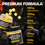 Creatine Monohydrate Gummies with BCAA & Collagen – Lemon

