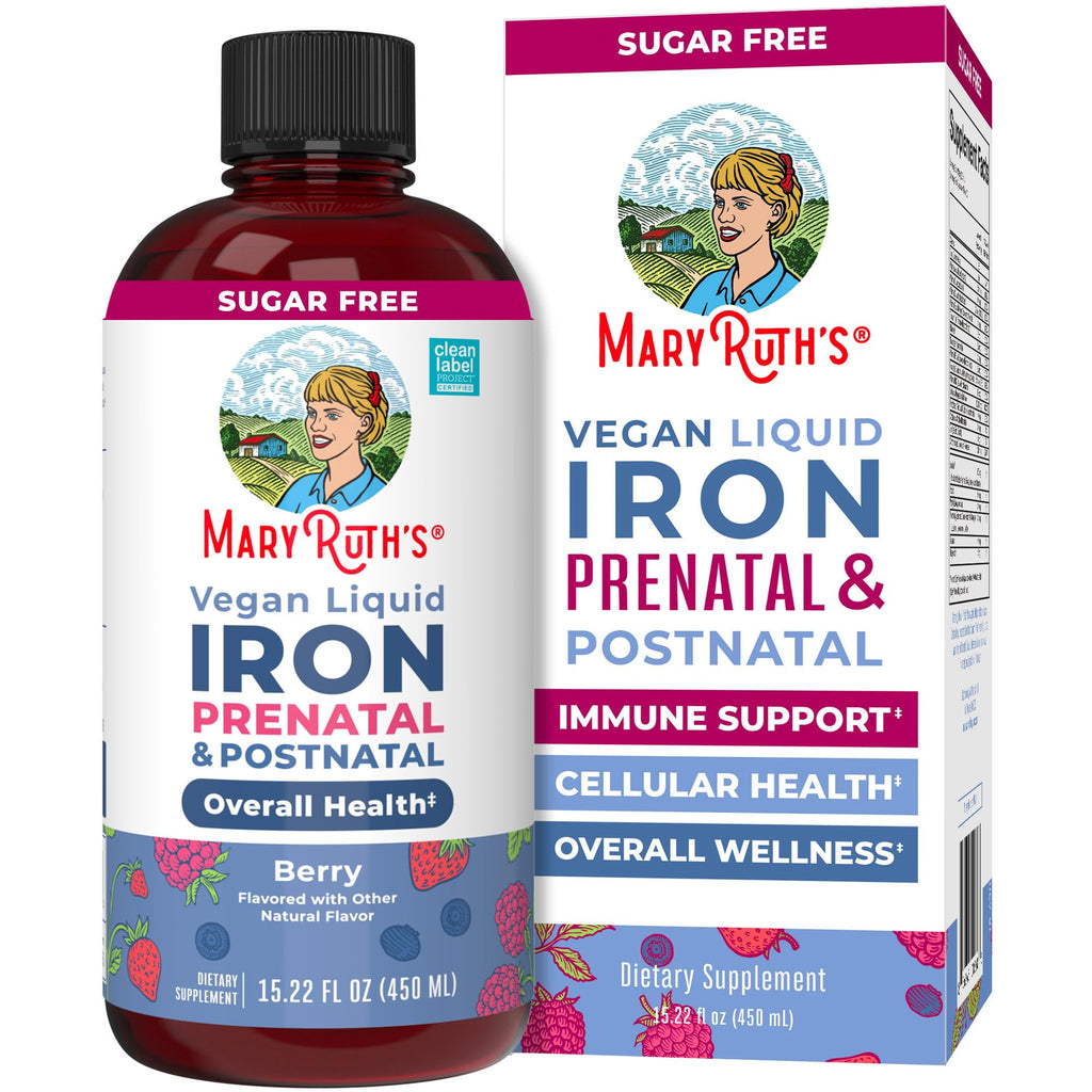 MaryRuth’s Prenatal Iron Liquid | Ferrochel Bioavailable Iron

