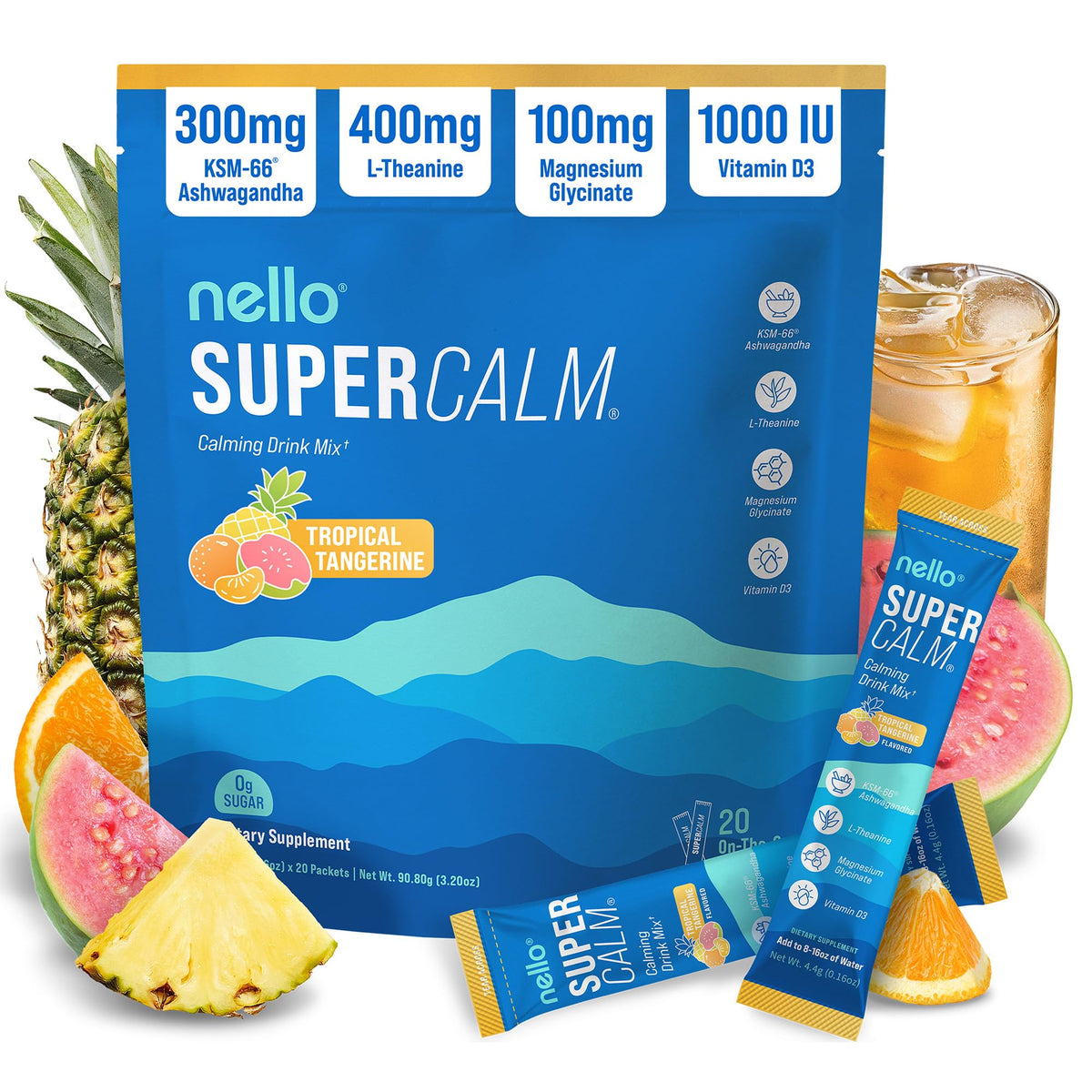 Nello SuperCalm Powdered Drink Mix Adaptogenic Sleep Support