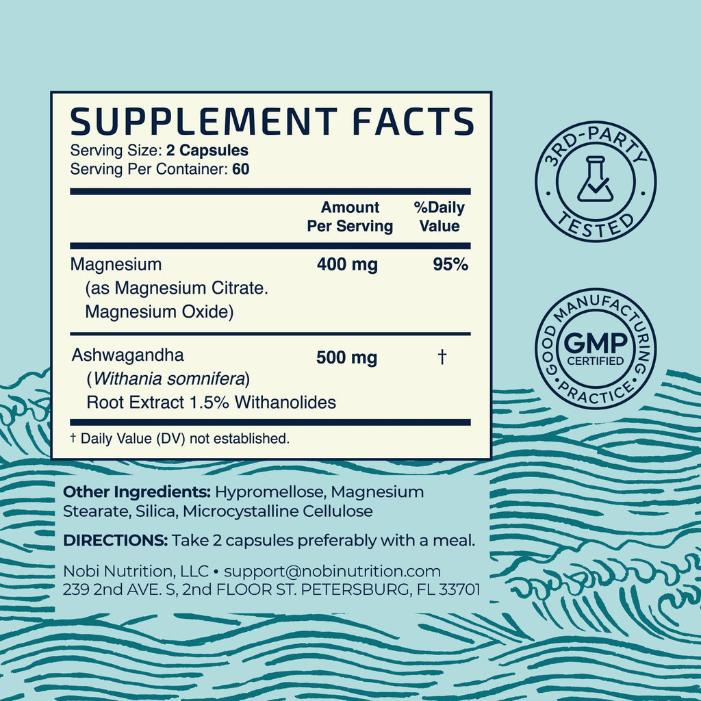 Magnesium Ashwagandha Supplement for Relaxation & Sleep

