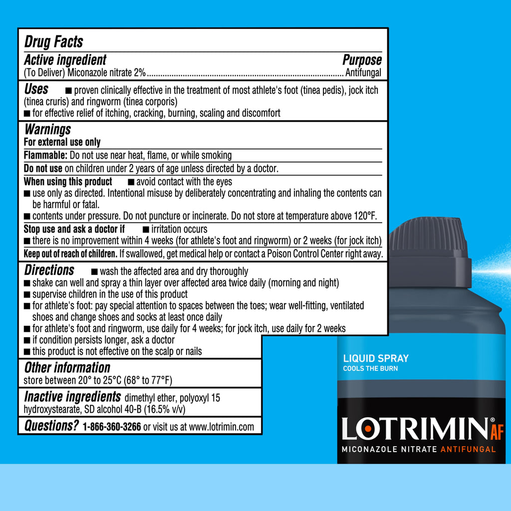 Lotrimin AF Athlete's Foot Liquid Spray 2% Miconazole Nitrate

