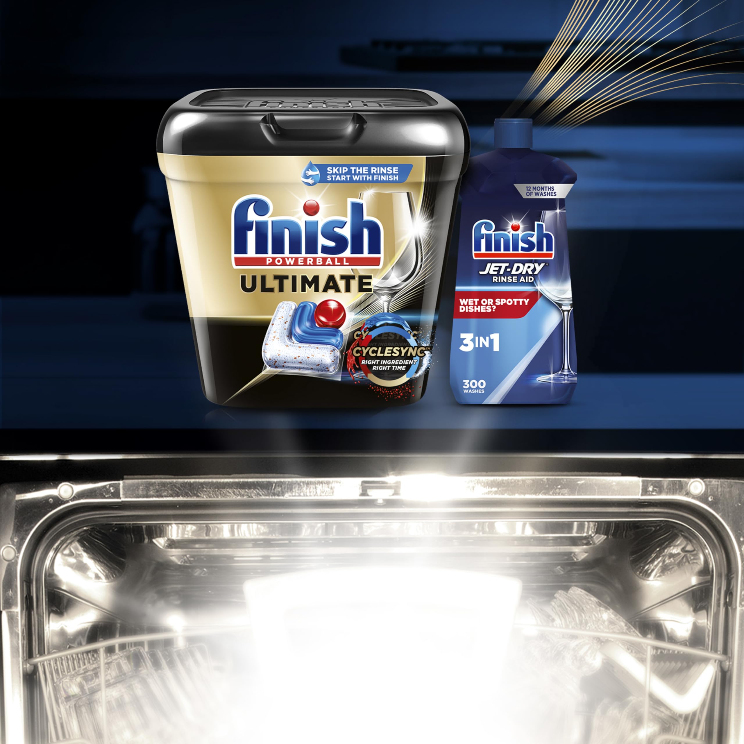 Finish Ultimate Dishwasher Pods with CycleSync Technology


