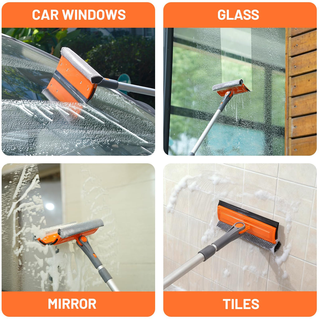 Window Squeegee by eazer with Extension Pole and Rotate-Lock

