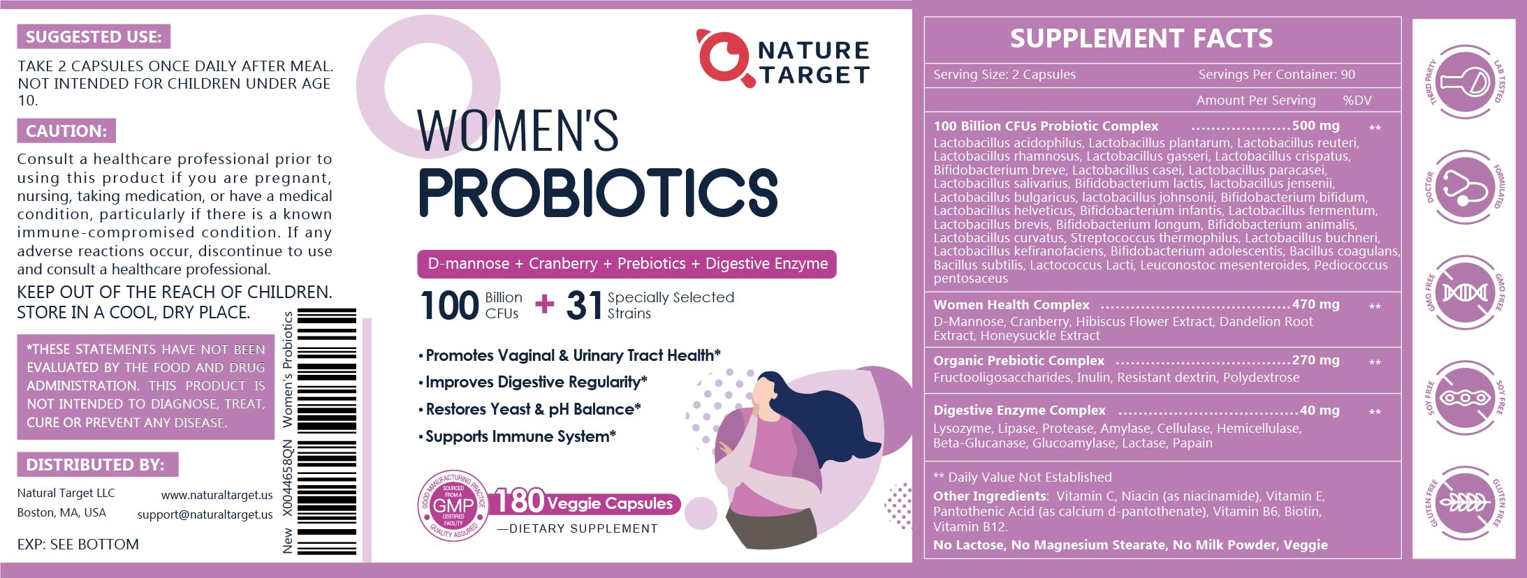 Nature Target Probiotics for Women - Digestive Support

