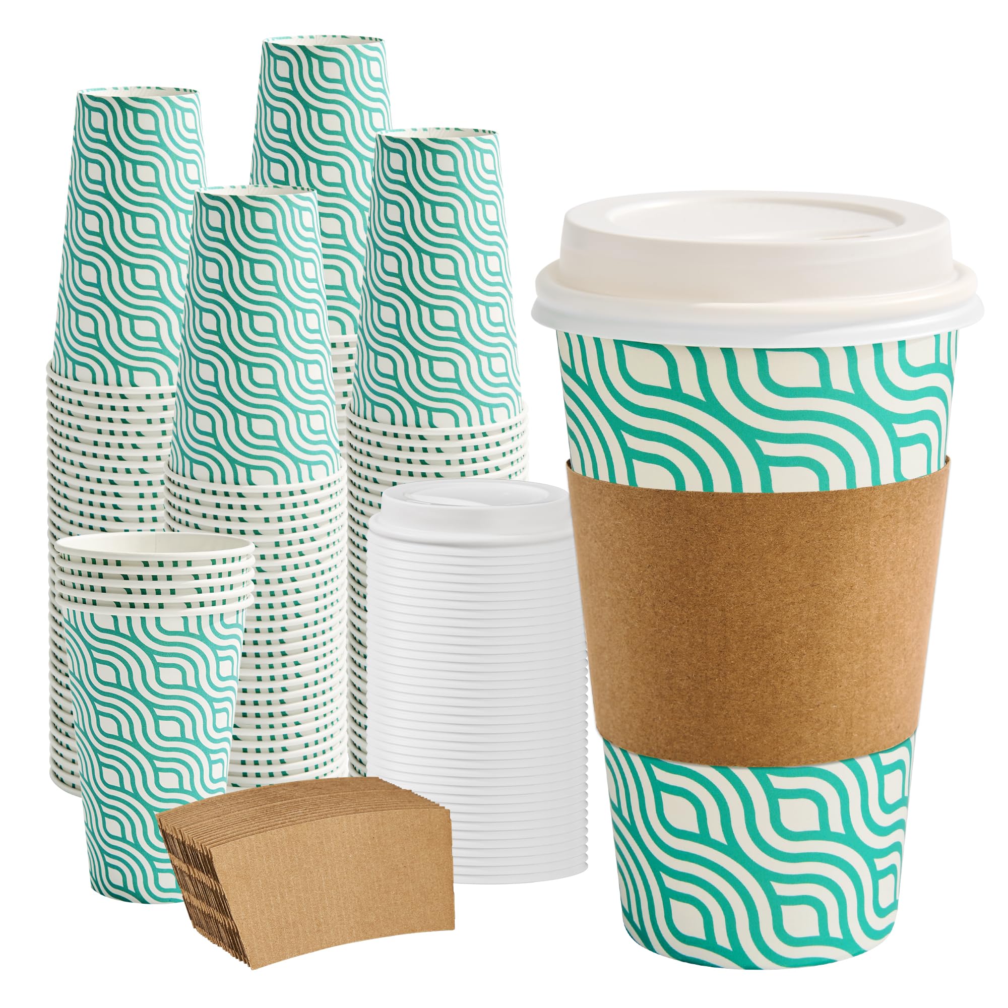RACETOP Disposable Coffee Cups with Lids