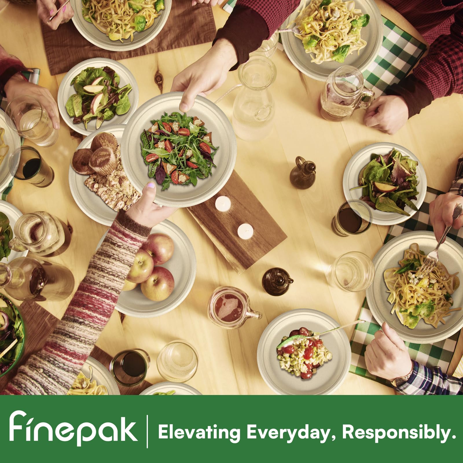 Compostable Sugarcane Paper Plates Heavy-Duty

