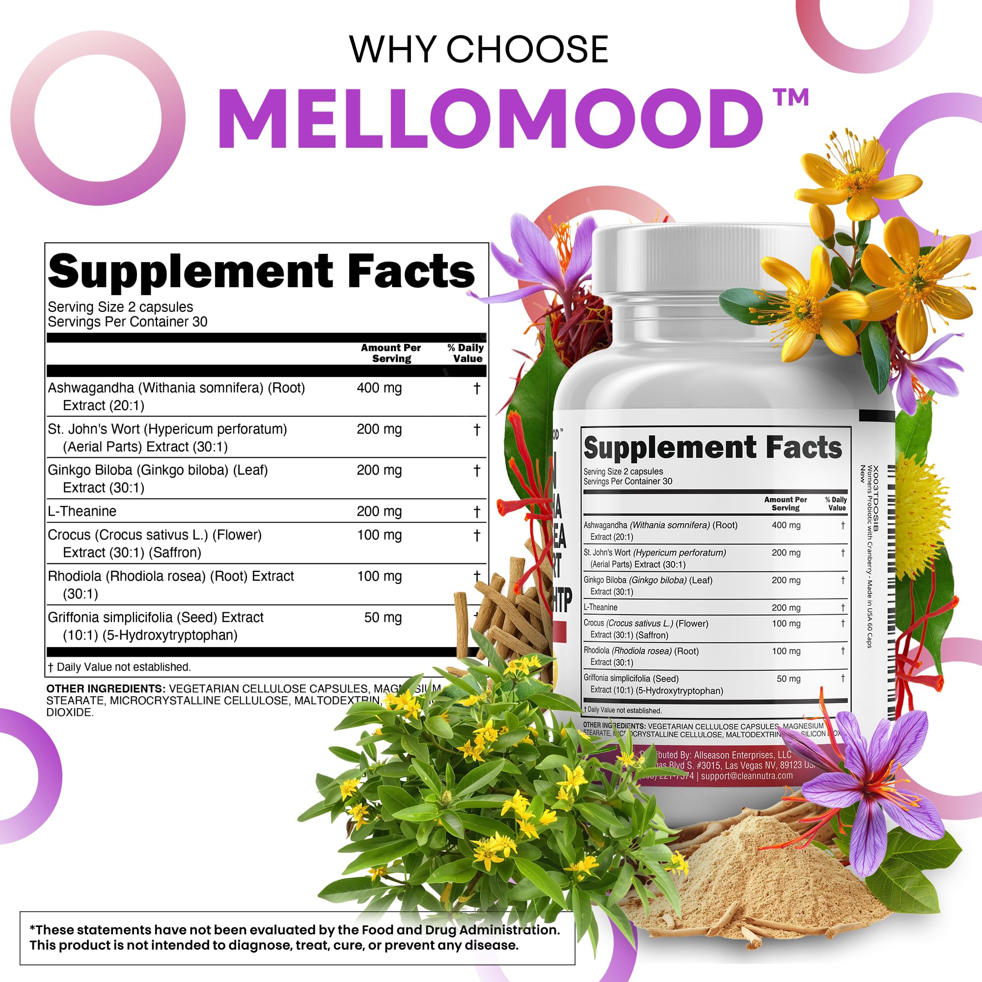 Mellomood Saffron Mood Support Capsules

