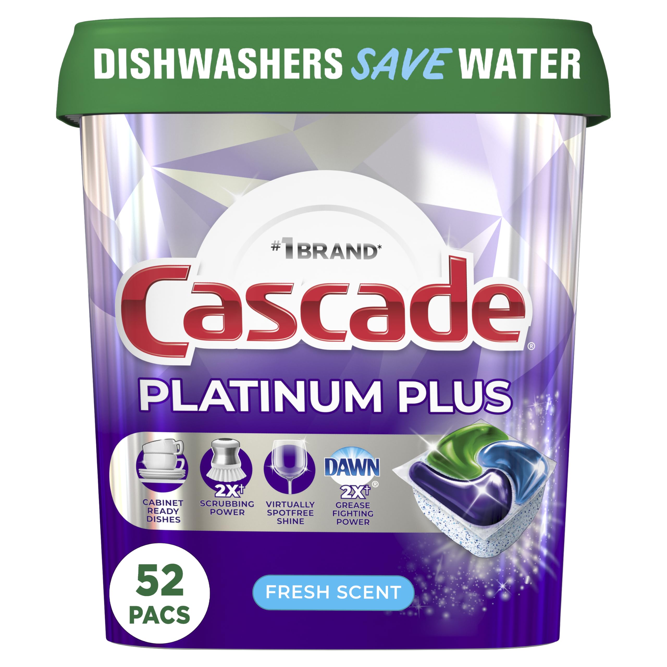 Cascade Platinum Plus ActionPacs Dishwasher Detergent Pods