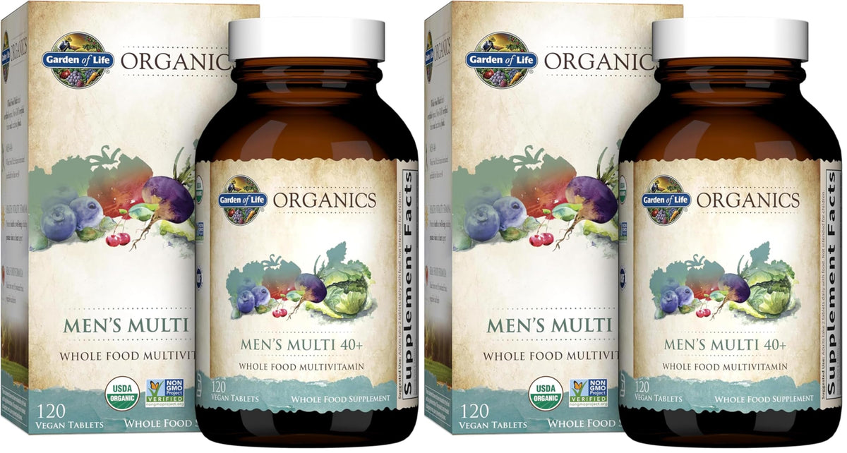 Garden of Life Organics Men's Multivitamin 40+ - Vegan Organic Whole-Food Formula