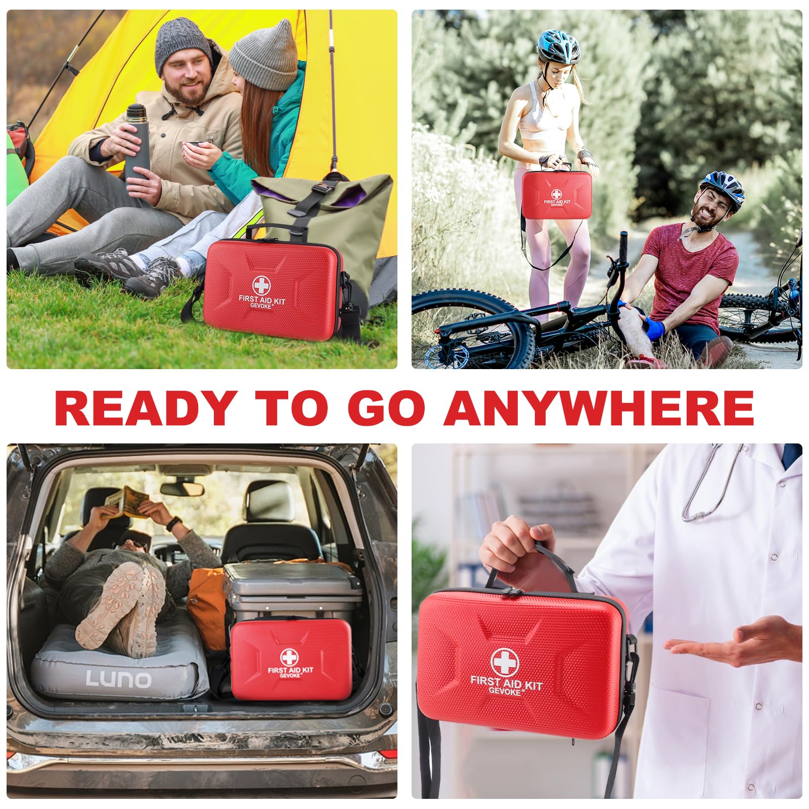 Gevoke 410-Piece Waterproof First Aid Kit | Home & Travel

