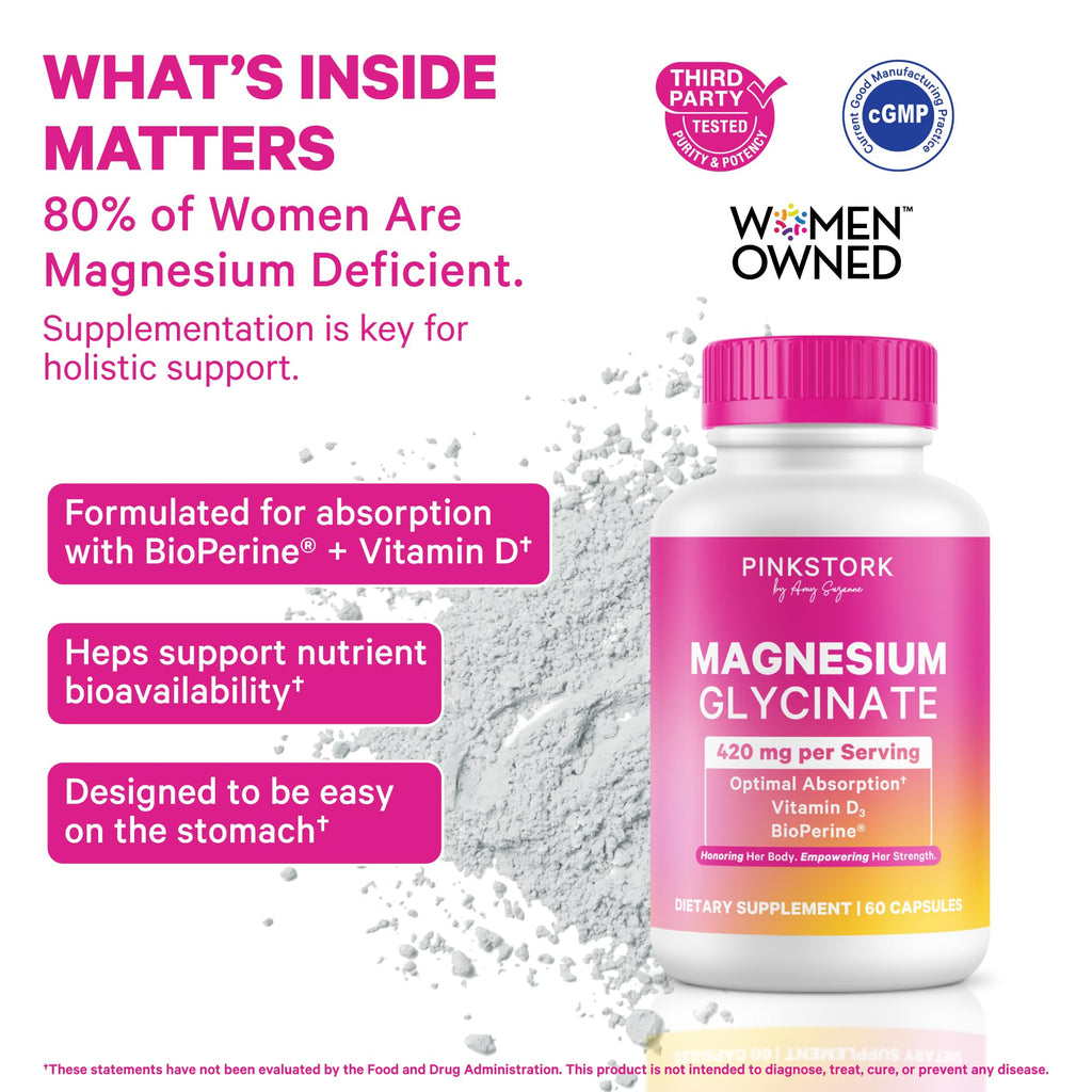 Pink Stork Magnesium Glycinate with Vitamin D for Women

