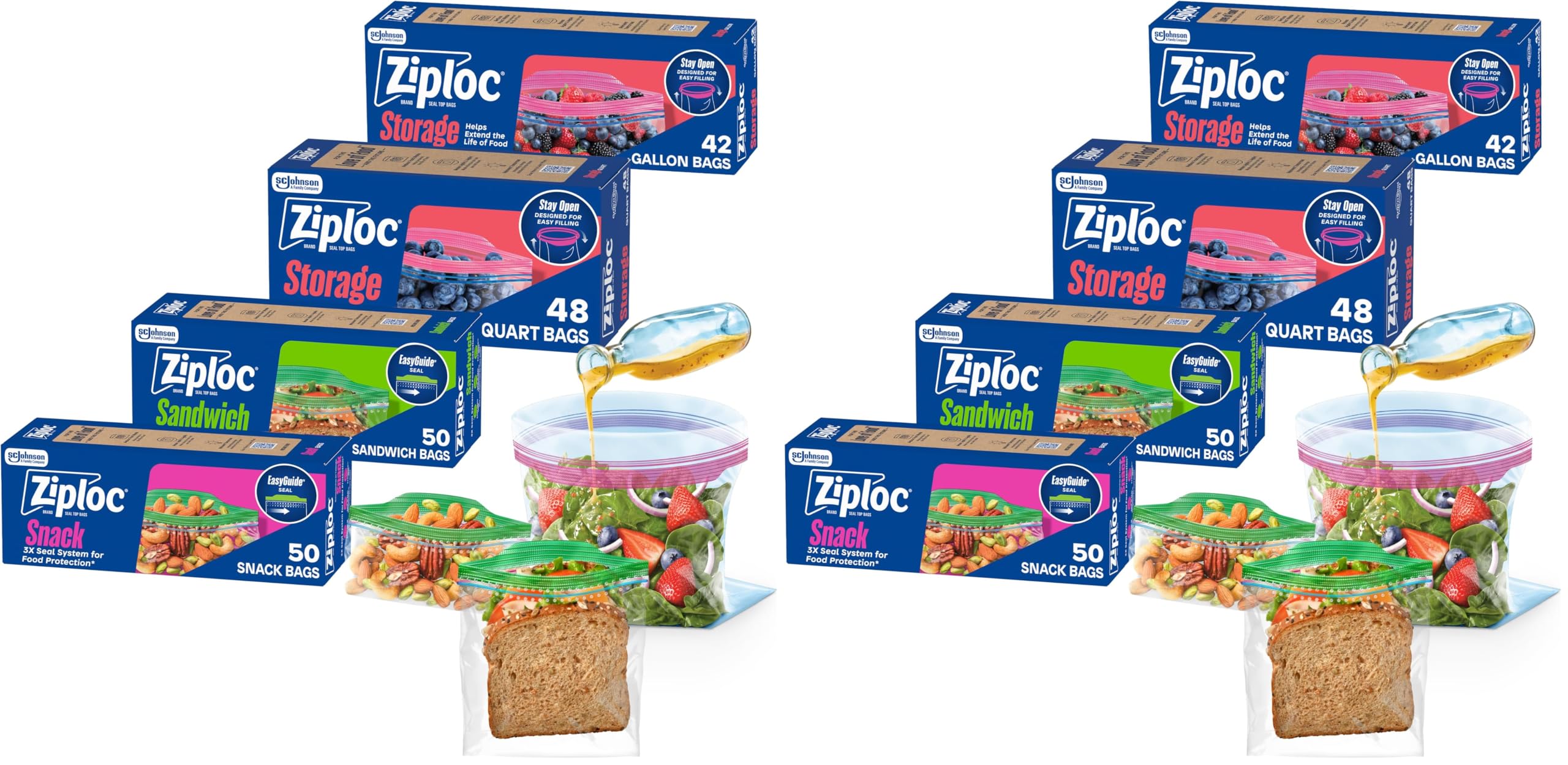 Ziploc Brand Storage Bags for Leftovers & Meal Prep