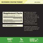Optimum Nutrition Creatine Micronized Powder - 5 g per scoop

