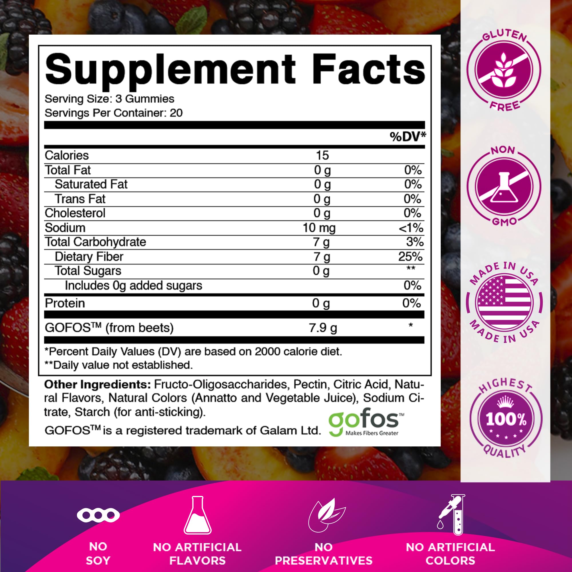 Vitamatic Prebiotic Fiber Gummies - Extra Strength

