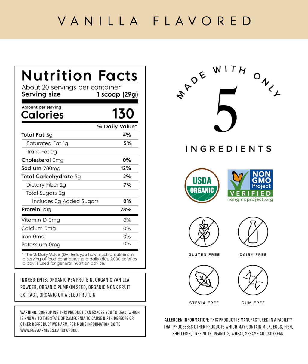 Truvani Vegan Pea Protein Powder - Plant-Based Protein

