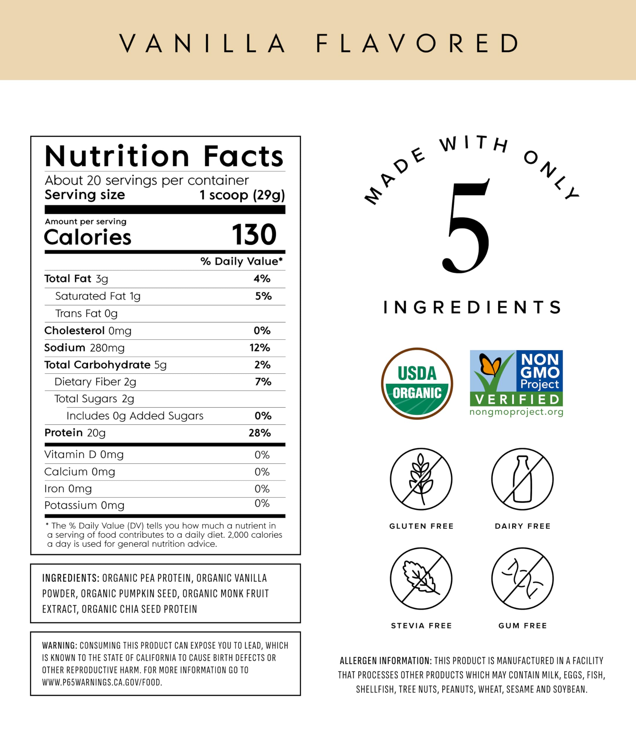 Truvani Vegan Pea Protein Powder - Plant-Based Protein


