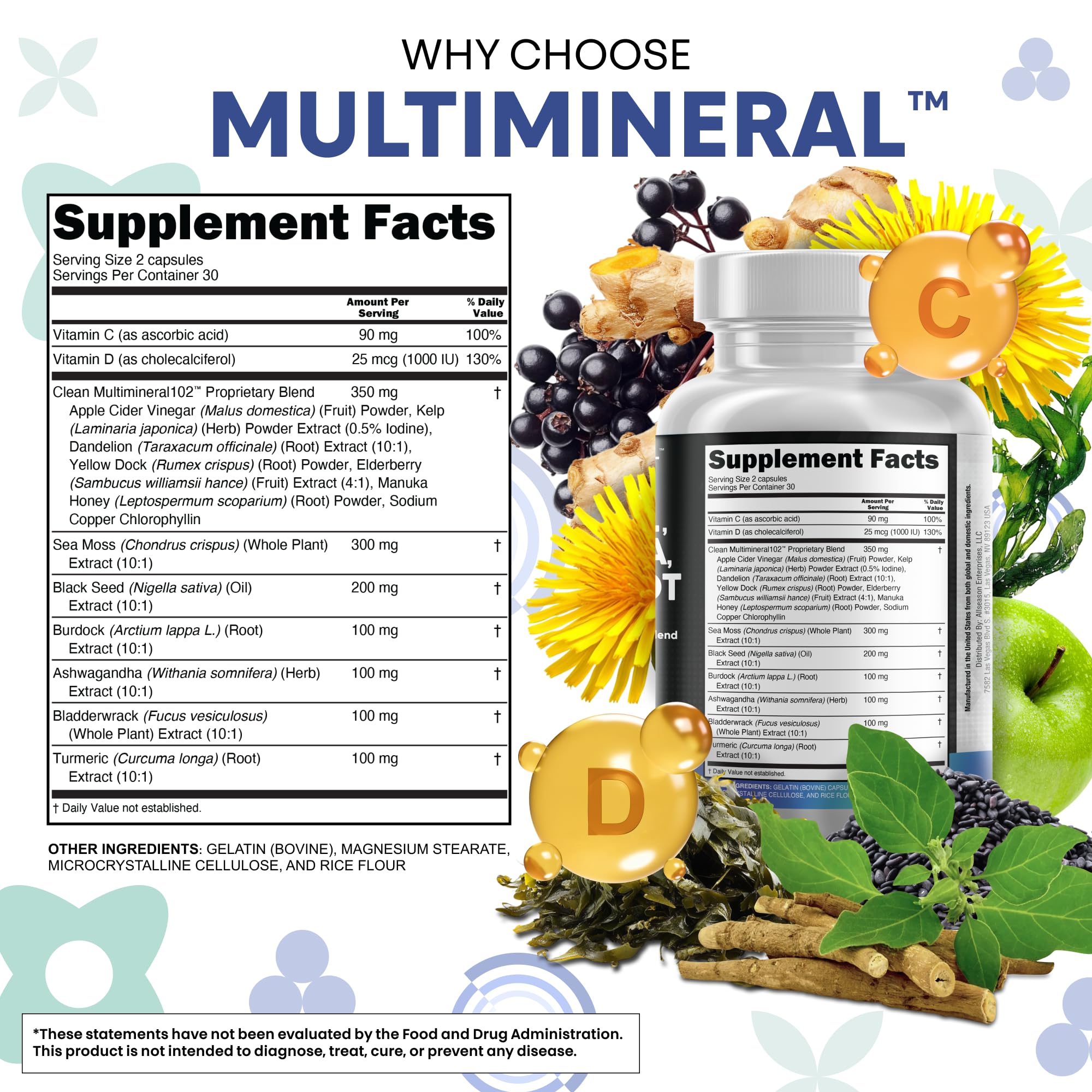 Clean Nutra 15-in-1 Sea Moss & Black Seed Oil

