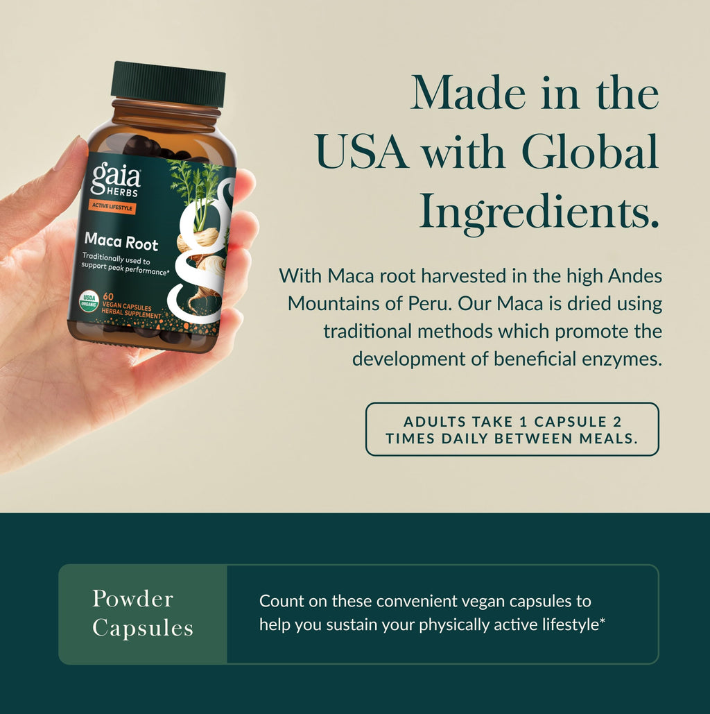 Gaia Herbs Maca Root Caffeine-Free Energy Support

