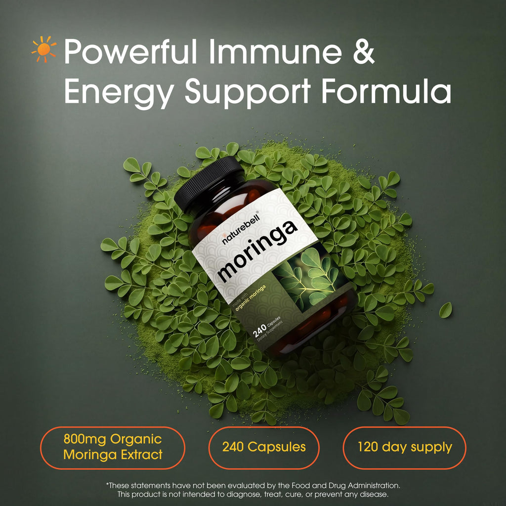 NatureBell Moringa 800 mg Capsules for Immune Support

