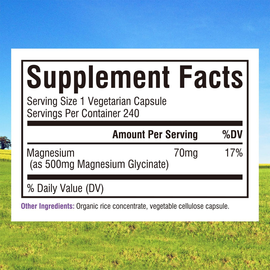 Innate Vitality Magnesium Glycinate 500mg – Vegan, Non-GMO


