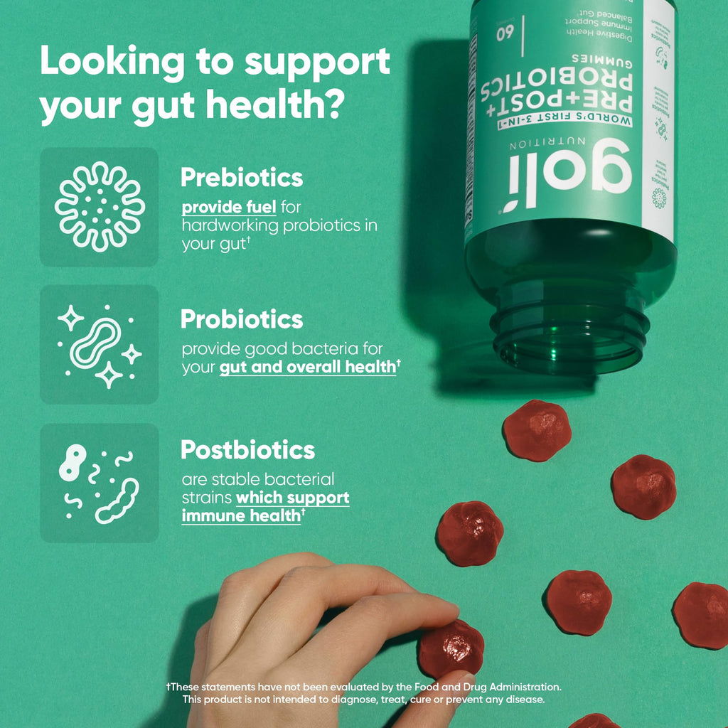 Goli Pre Pro Postbiotic Gummies - 3-in-1 Formula

