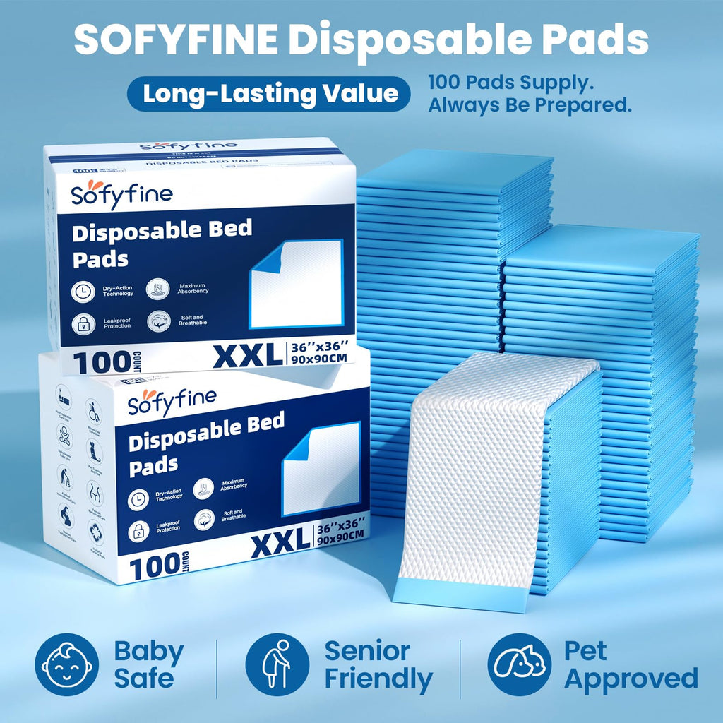 SOFYFINE Disposable Bed Pads | Leak-Proof Nighttime Protection

