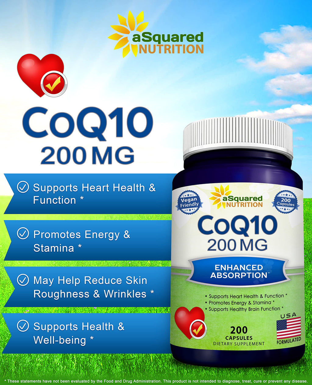 CoQ10 Vegan Supplement | aSquared Nutrition

