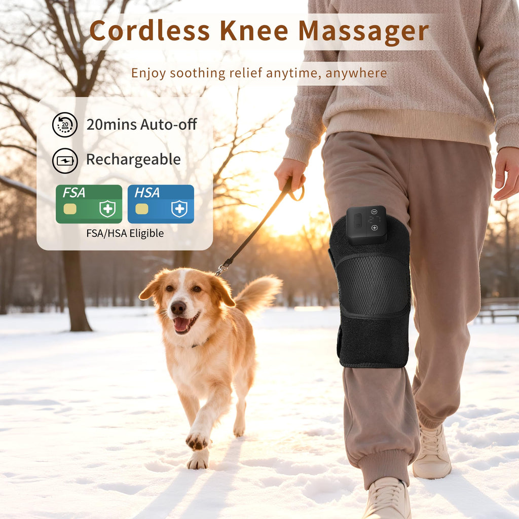 Nekteck Knee Massager with Heat - Cordless Vibration

