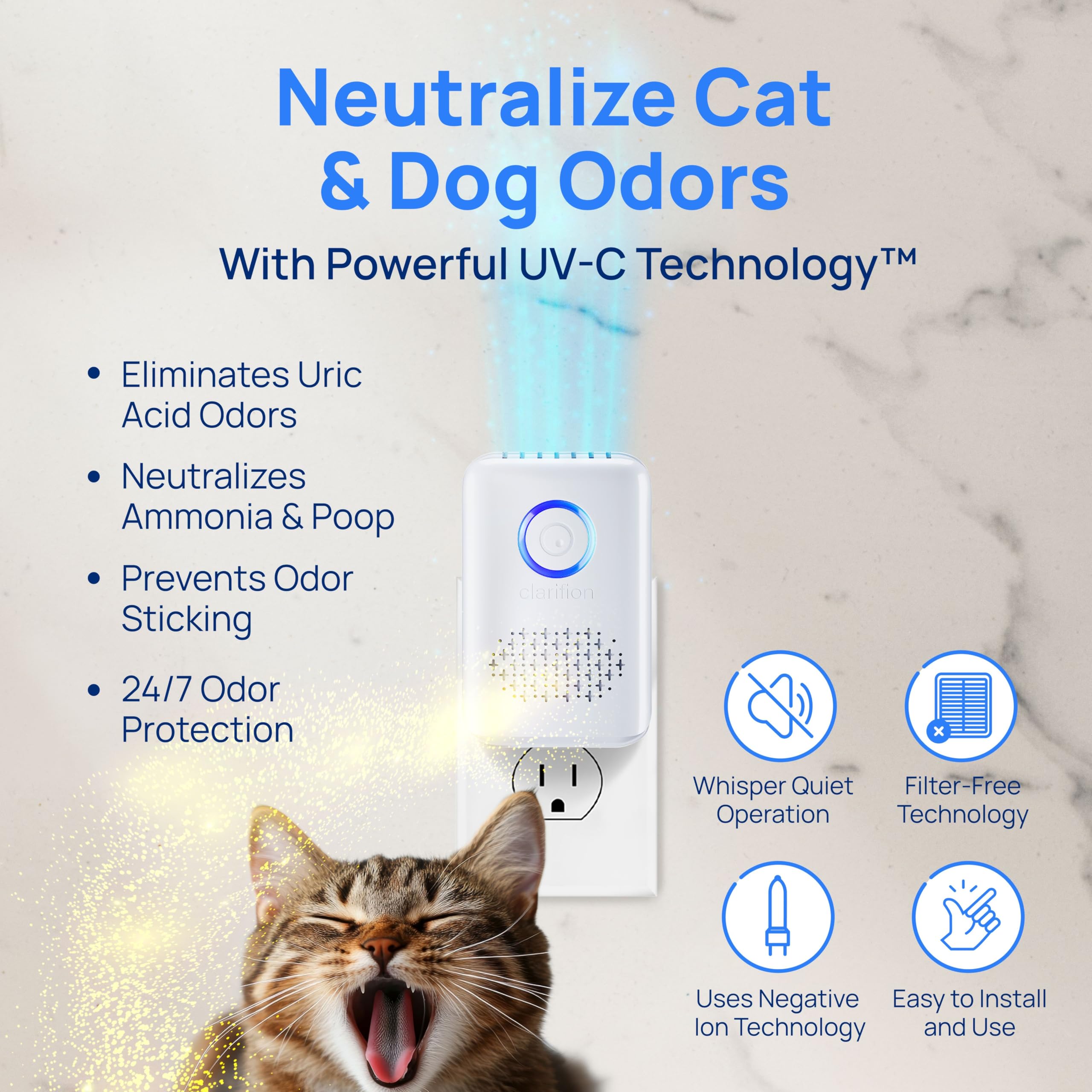 Clarifion ODRx UV-C Cat Odor Deodorizer | Compact & Quiet

