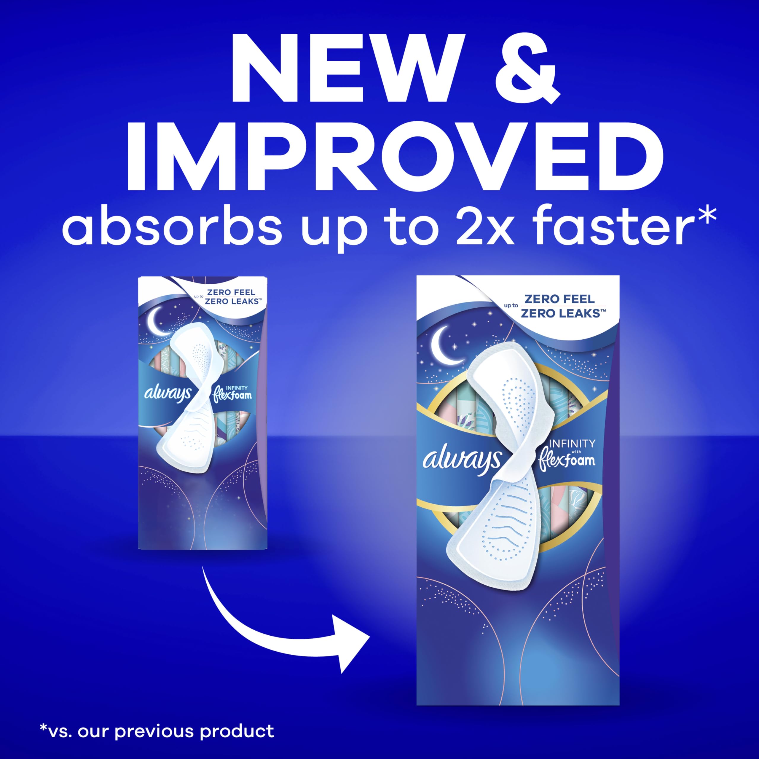 Always Infinity Unscented FlexFoam Pads with Wings


