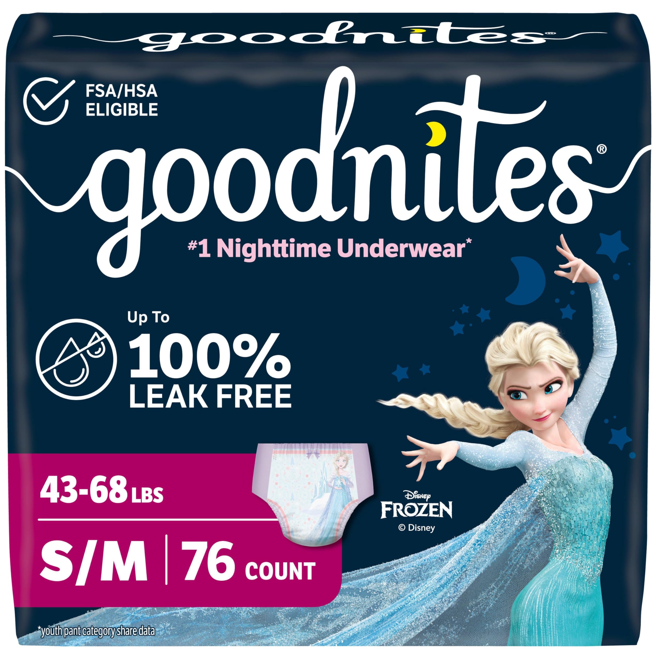Goodnites Girls' Nighttime Bedwetting Underwear for Overnight Protection