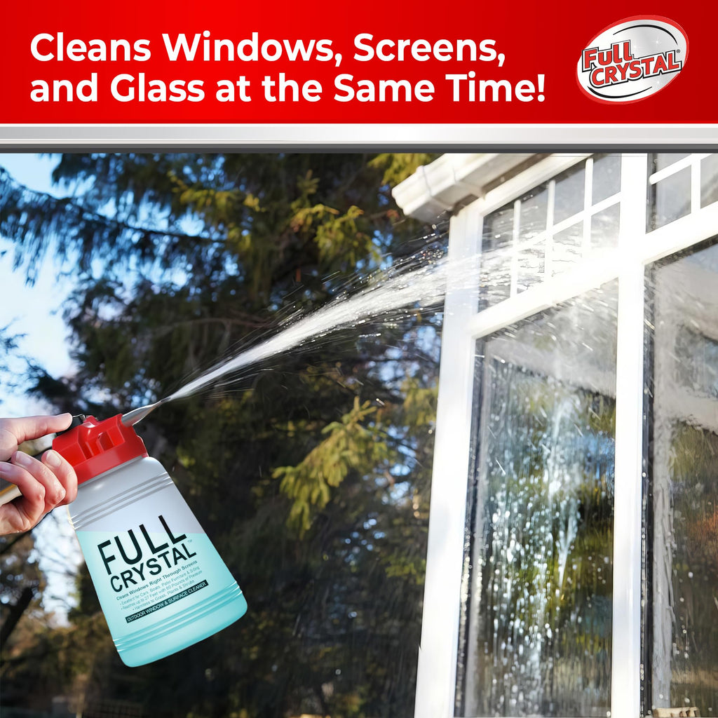 Full Crystal Window Cleaning Kit Glass Cleaner Concentrate with Long Reach

